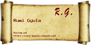 Rumi Gyula névjegykártya