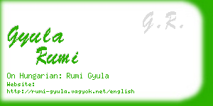 gyula rumi business card